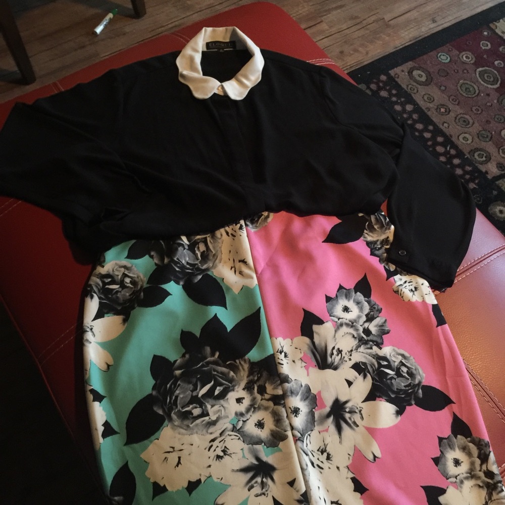 Eloquii Top and pencil skirt